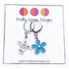 Hummingbird and Blue Flower Stitch Markers for Crocheting or Knitting