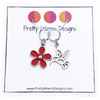 Hummingbird and Red Flower Ring Stitch Markers for Knitting