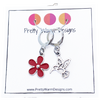 Hummingbird and Red Flower Stitch Markers for Crocheting or Knitting