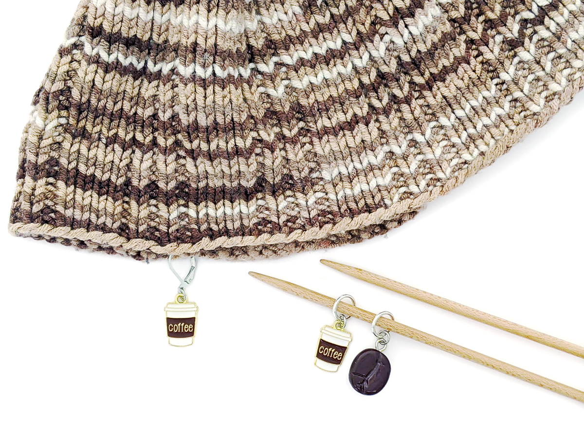 Duos: Coffee + Bean Crochet Stitch Markers – Pretty Warm Designs