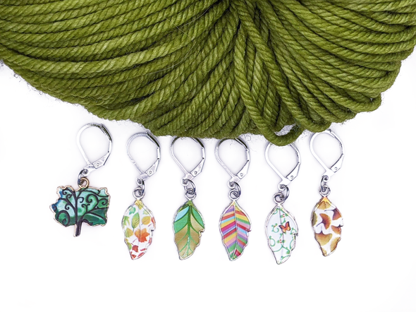 Summer Leaves Removable Stitch Markers | Crochet or Knitting