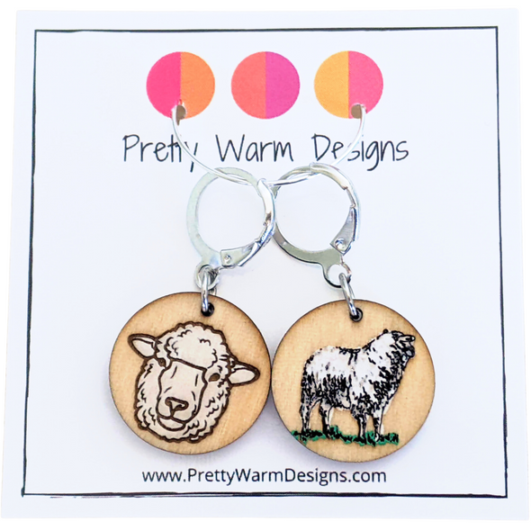 Meadow sheep RS/WS stitch marker sets