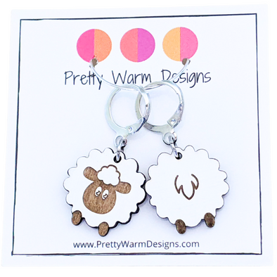 Silly sheep RS/WS stitch marker duo set