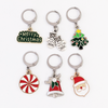 Set of 6 locking crochet style stitch markers. Christmas theme includes a Santa, Mittens, Bell, Christmas Tree, Peppermint, and Merry Christmas Sign.