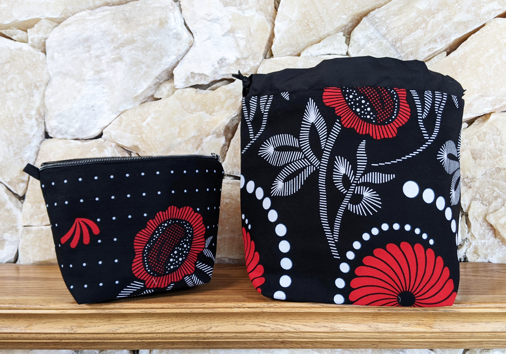 All About the Red Zipper and Drawstring Project Bag - Front