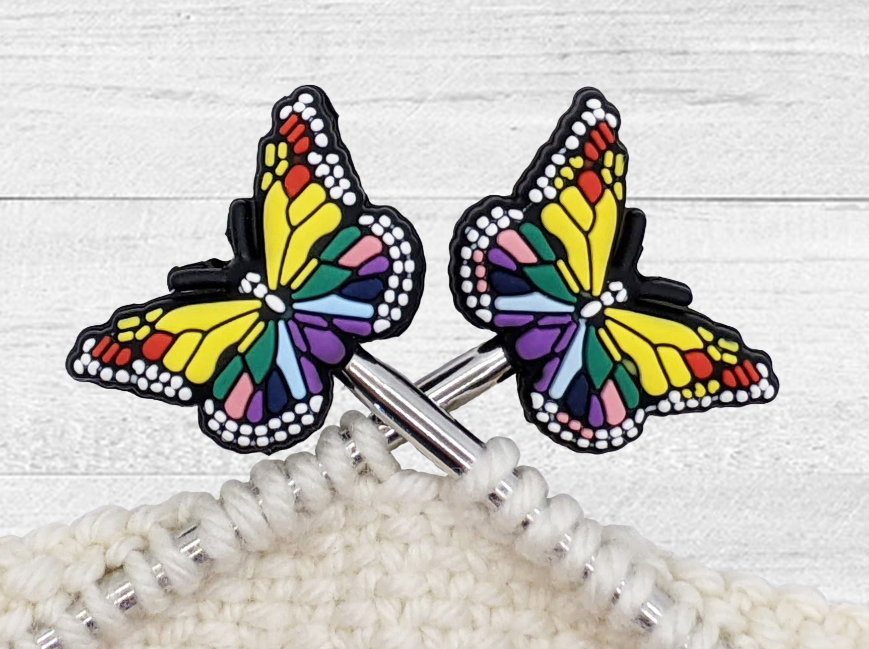 Stained glass butterfly stitch stoppers