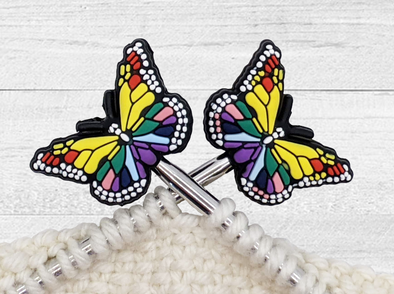 Stained glass butterfly stitch stoppers