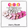 Set of 6 cherry blossom stitch markers without storage tin, Handmade in Canada by Pretty Warm Designs