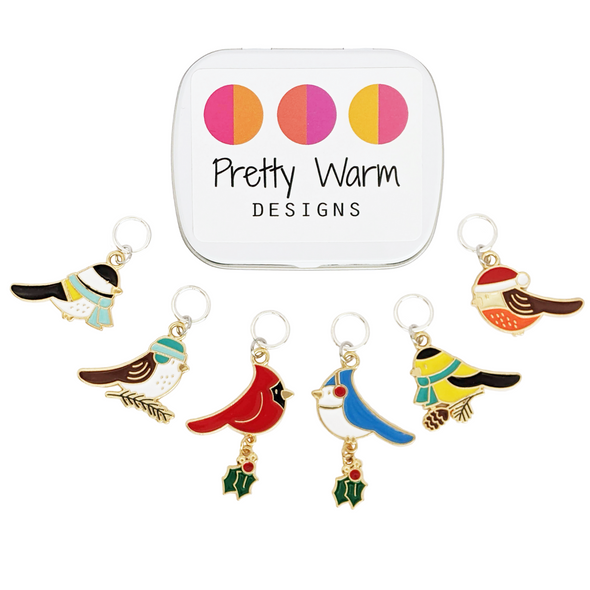 Christmas Bird Stitch Markers - Ring or Locking Style
