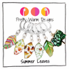 Set of 6 locking stitch markers in Summer Leaves theme for crochet or knitting by Pretty Warm Designs