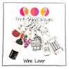 Wine Lover Stitch Marker Set, includes six crochet locking stitch holders