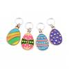 Set of 4 Easter Egg themed Metal Enamel Ring Stitch Markers for Knitting