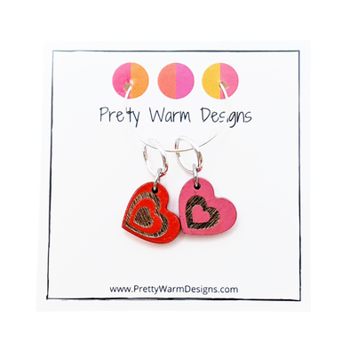Valentine Hearts Knitting Ring Stitch Markers