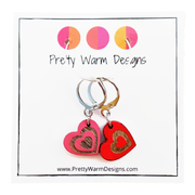 Valentine Hearts Crochet Locking Stitch Markers