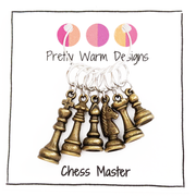 Set of 6 Chess Master Stitch Markers - Bronze