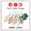 Set of six multi coloured enamel leaf and tree charms snag free ring stitch markers for knitting by Pretty Warm Designs