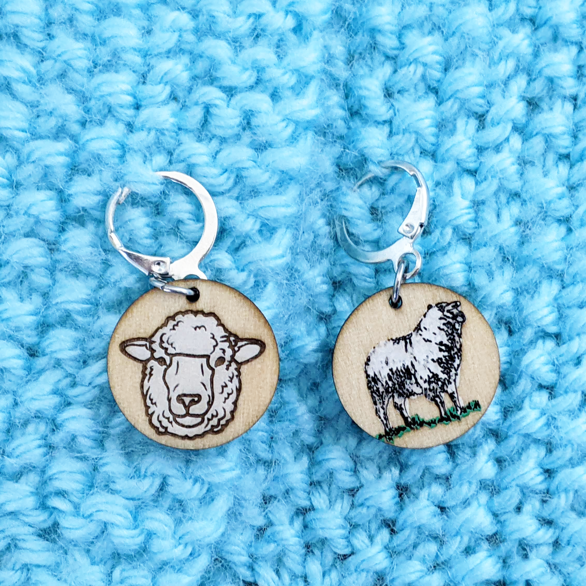 Meadow sheep RS/WS stitch marker sets