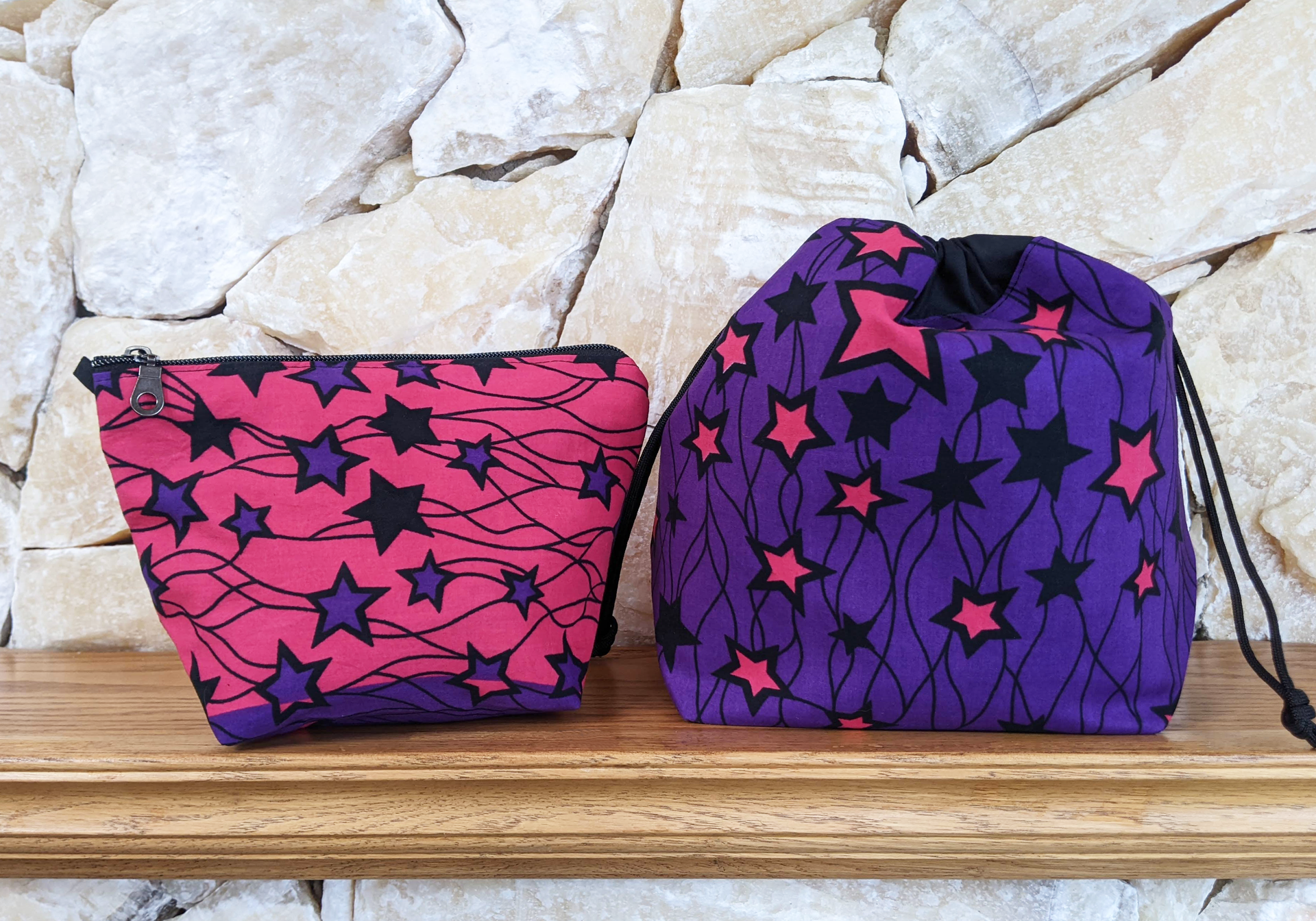 PopStar Zipper & Drawstring Bag - Back