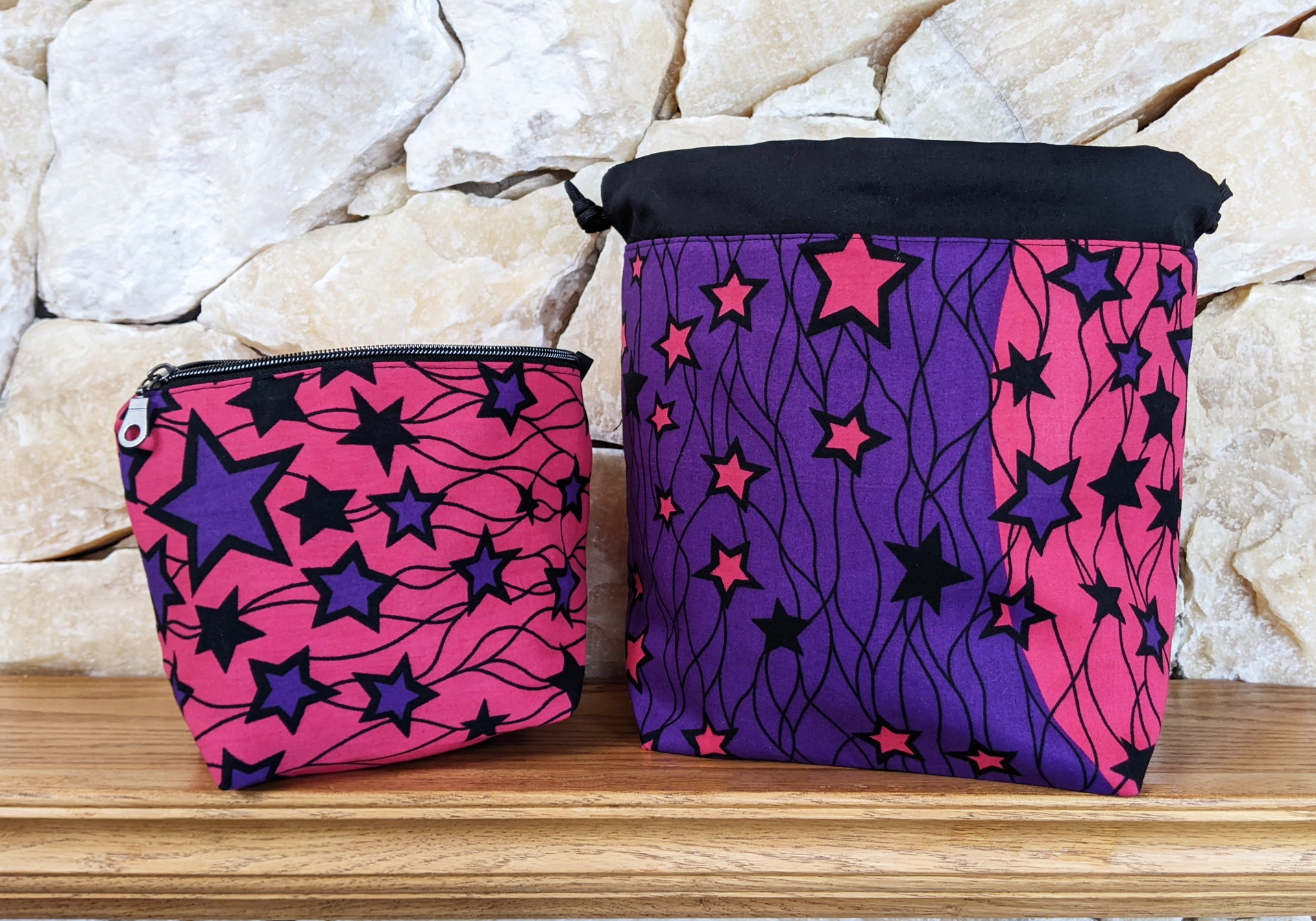 PopStar Zipper & Drawstring Bag - Front