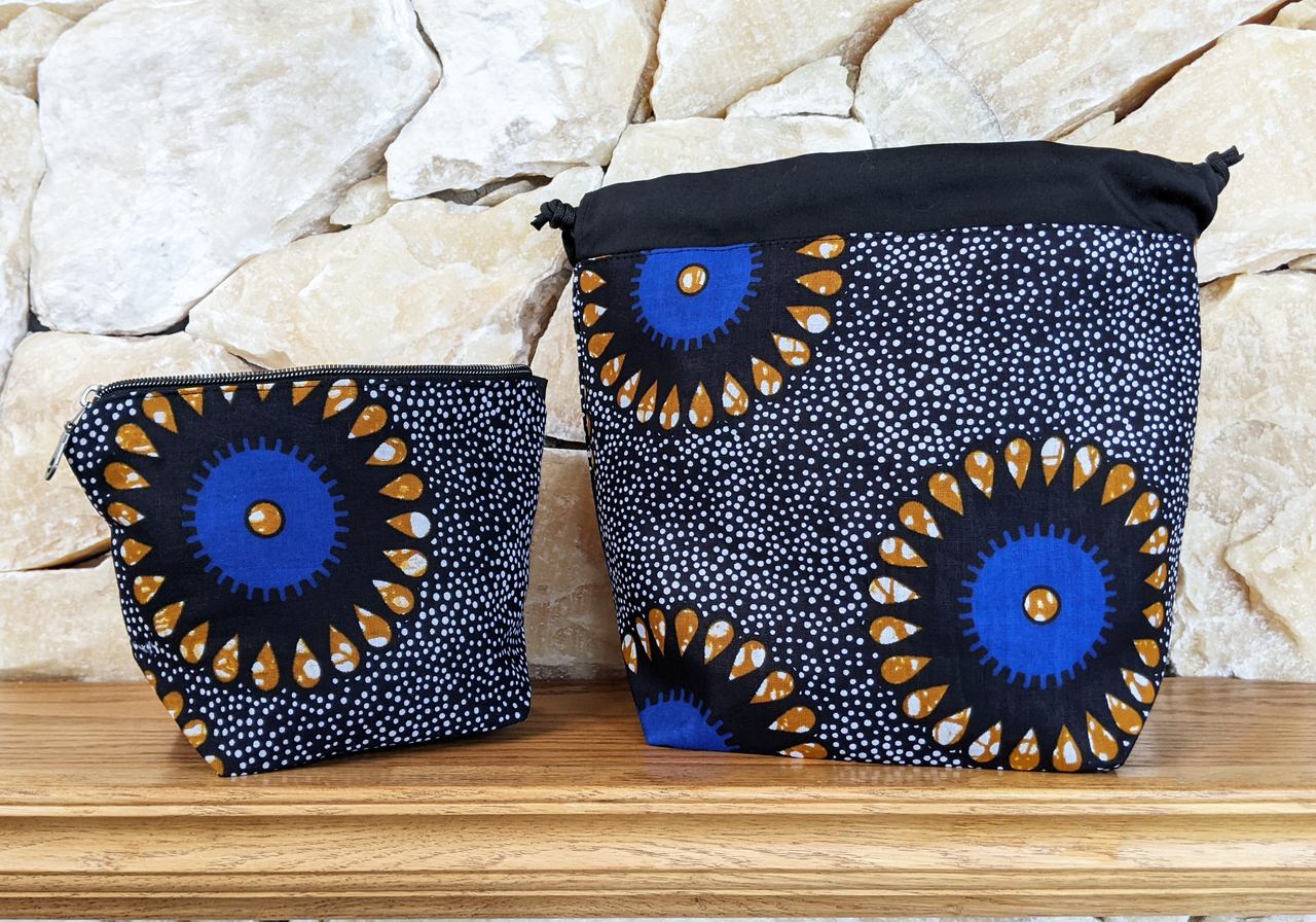 Starry Night Zipper and Drawstring Project Bags - Front