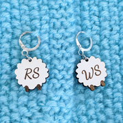 Back side of silly sheep RS/WS stitch marker duo set