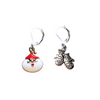 set of two Christmas Santa and mittens metal alloy with enamel locking stitch markers for knitting or crocheting