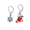 set of two Christmas locking stitch markers for knitting or crocheting