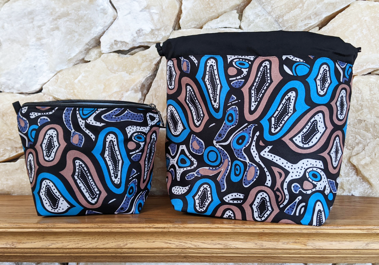 Tide Pools Zipper & Drawstring Project Bags - Front