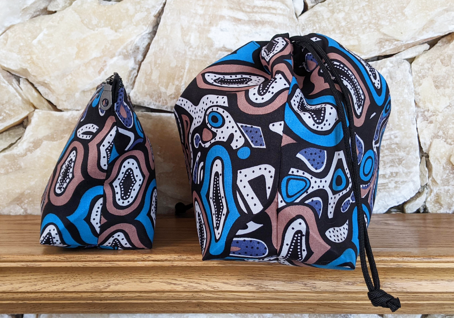 Tide Pools Zipper & Drawstring Project Bags - Side