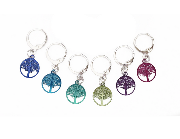 Tree of Life Locking Stitch Markers, Set of 6
