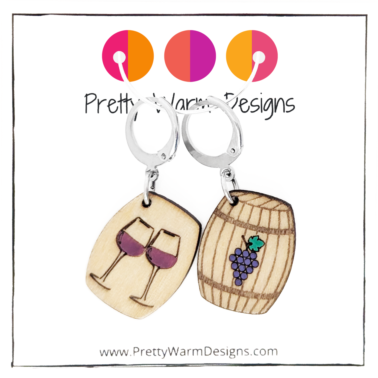 Wine Lover Duo: RS/WS markers for Knitting or Crocheting | Handmade Knit Crochet Accessories
