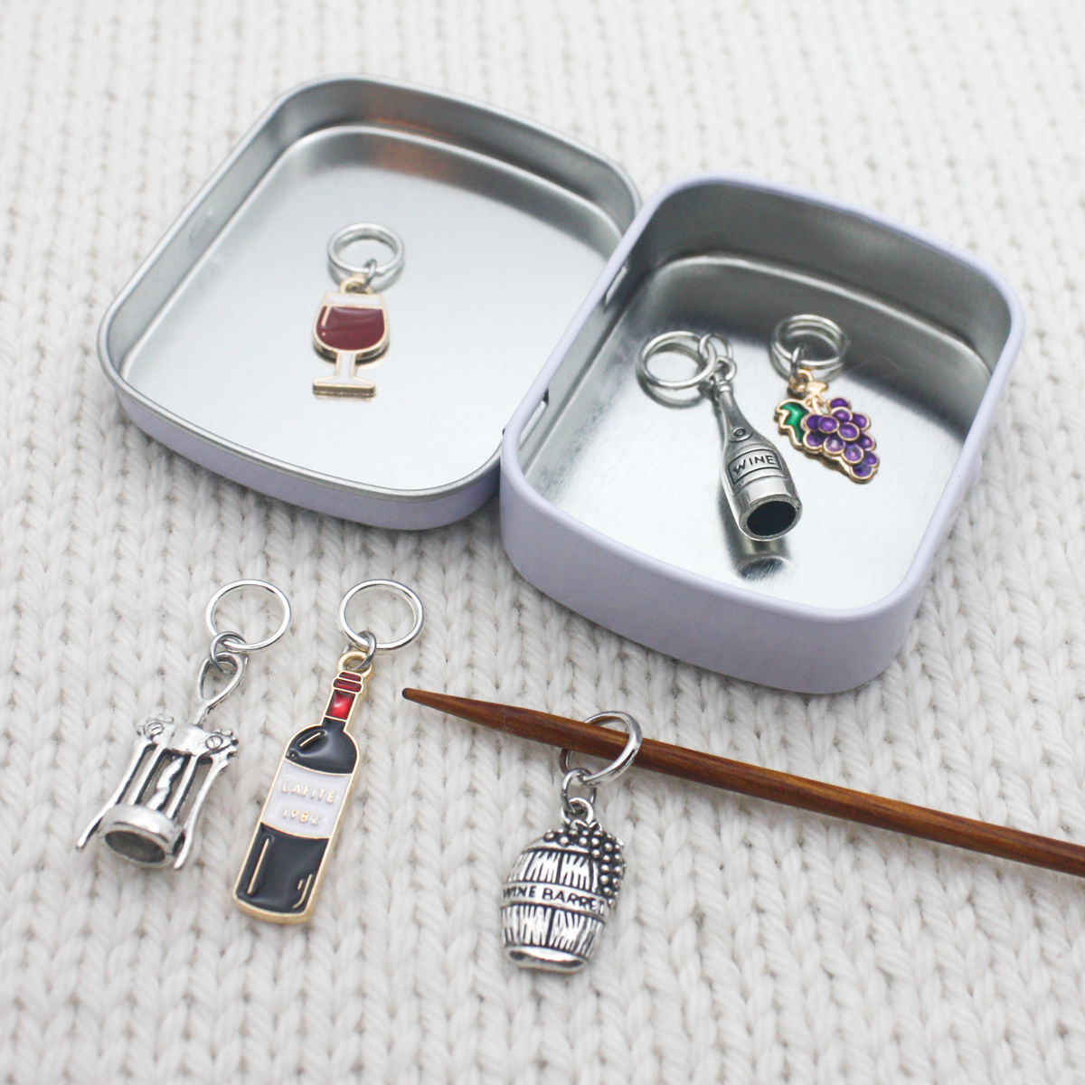 Wine Lover Stitch Markers | Gift for Knitters