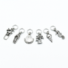 Set of six silver toned beach themed charms snag free ring stitch markers for knitting by Pretty Warm Designs