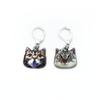 Two cat charm locking stitch holders for crochet and knitting by Pretty Warm Designs