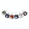 Set of six photo enamel cat charms snag free ring stitch markers for knitting by Pretty Warm Designs