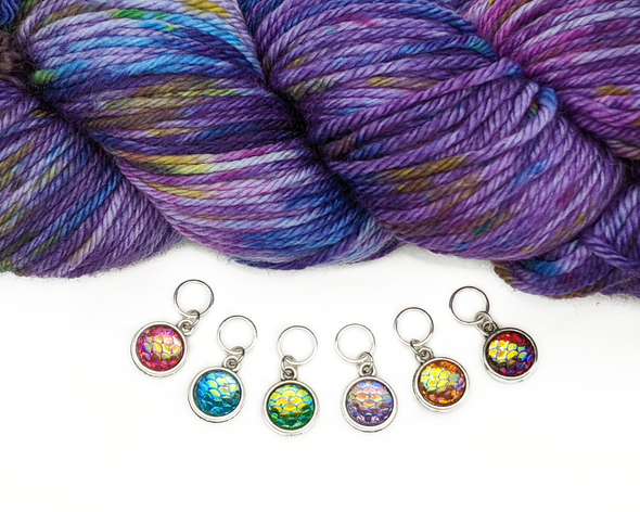 Dragon Scales and Mermaid Tails | Knitting Stitch Markers | Gift for Friends