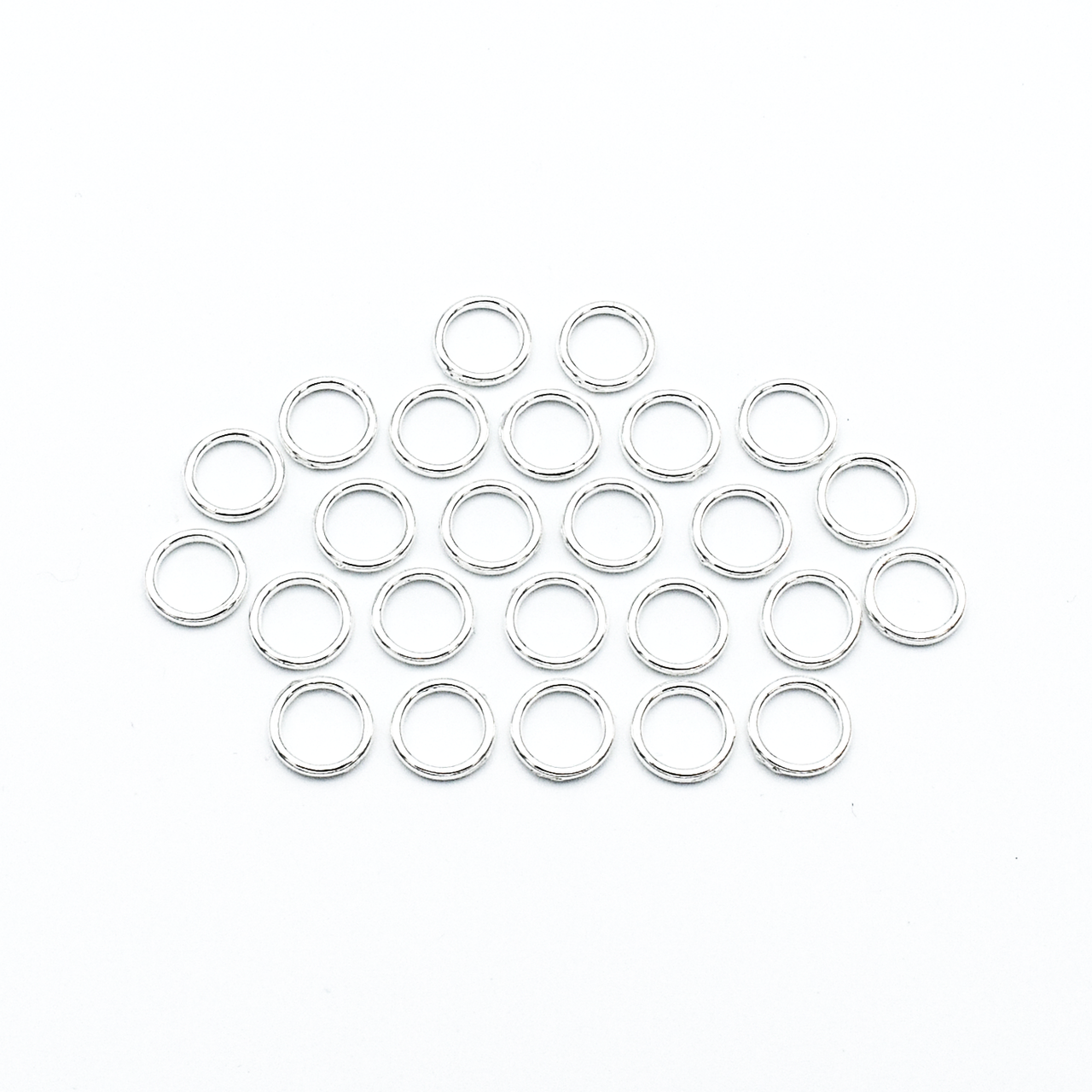 Set of 25 medium silver ring snag free stitch markers  for knitting by Pretty Warm Designs