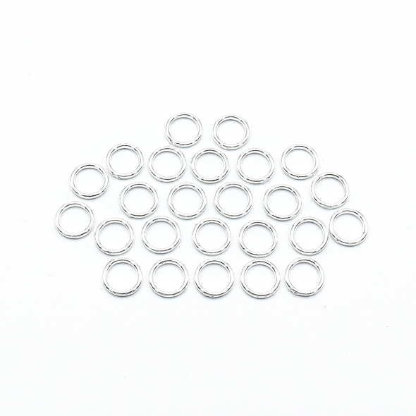 Set of 25 medium silver ring snag free stitch markers  for knitting by Pretty Warm Designs