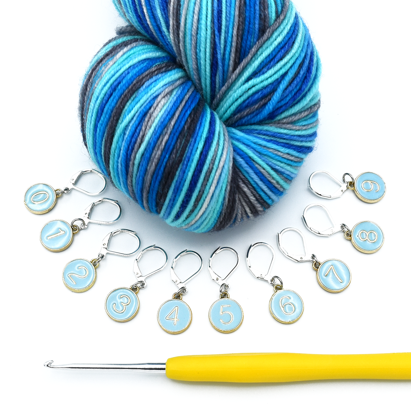 Colorful Knitting Stitch Markers, 5 ceramic celestial charms Crochet Yarn  Stitchmarker by BlueRoomPottery