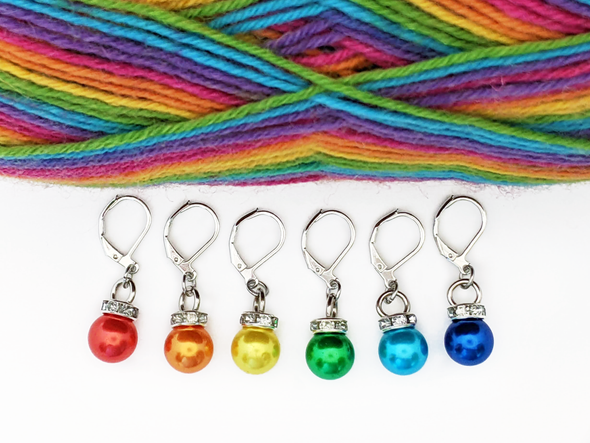 Rainbow Charm Removable Stitch Markers |  Crochet and Knitting Gift for Friend