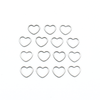Set of fifteen small heart silver toned ring stitch markers for knitting by Pretty Warm Designs