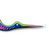 Rainbow plated stainless steel classic stork embroidery scissors with vinyl tip protector sold by Pretty Warm Designs