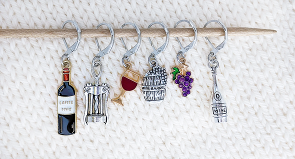 Wine Lover Removable Crochet Stitch Markers | Gift for Mother's Day
